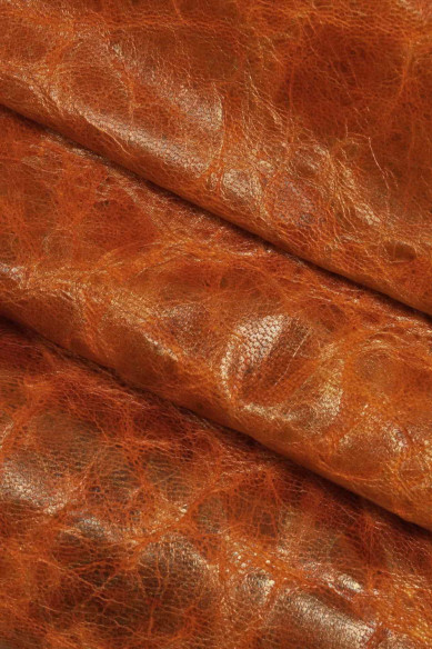 Orange Italian Goatskin Leather Skin is 5 sq ft Approx. 