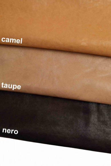 Genuine leather skin sheepskin beige/black sheep washed wrinkled lamb shade vintage distressed italian hide