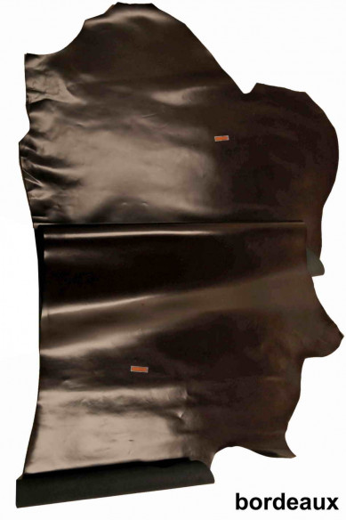 Burgundy/white leather hide CALFSKIN MATTE cow stiff calf genuine italian skin for crafting