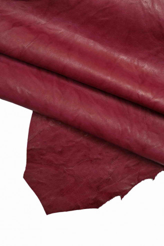 GENUINE leather skin GOATSKIN purple distressed wrinkled washed goat distressed antiqued italian hides for crafting