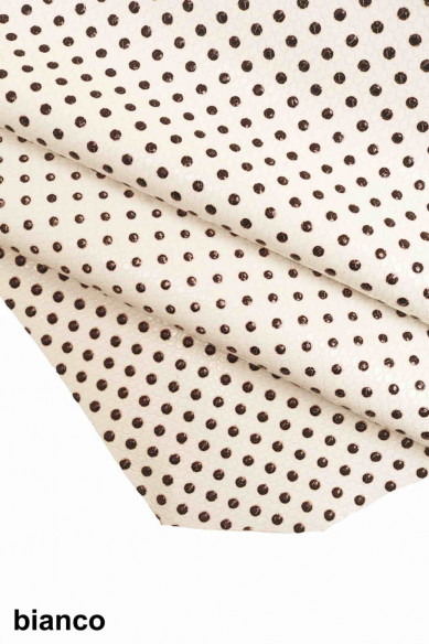 Genuine leather hide CALFSKIN PATENT cowhide embossed scales print calf raised polka dots engraved cow italian skin