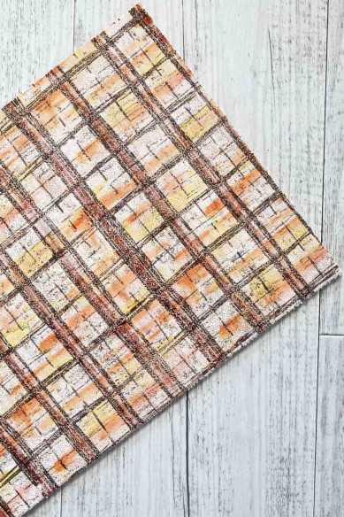 CORK on LEATHER sheets backed natural cork,made in Italy, squares in pastel tones print, vegetable calf on the back 8x10"/12x12"