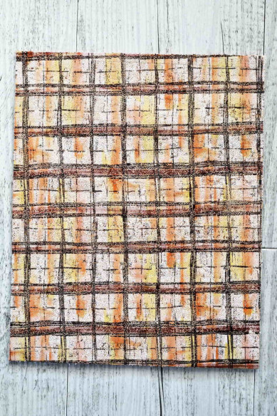 CORK on LEATHER sheets backed natural cork,made in Italy, squares in pastel tones print, vegetable calf on the back 8x10"/12x12"