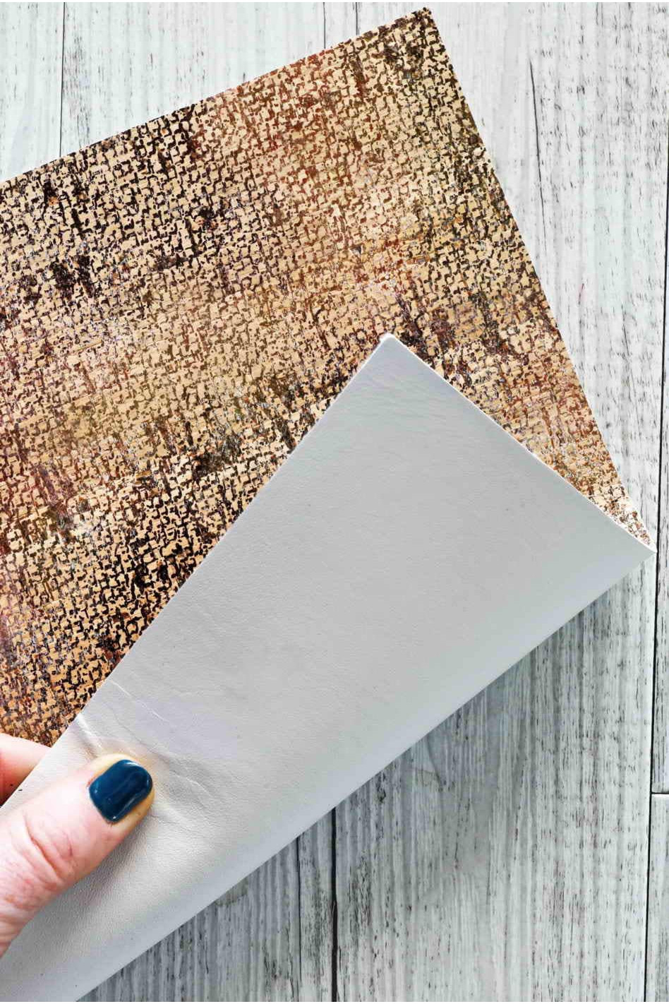 CORK on LEATHER cowhide sheets backed natural cork, made in Italy