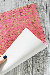 CORK on LEATHER cowhide...