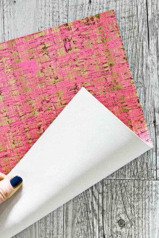 CORK on LEATHER cowhide sheets backed...