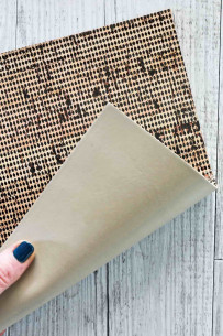 CORK on LEATHER cowhide...