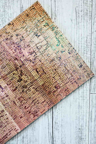 CORK on LEATHER cow sheets backed...