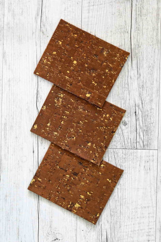 CORK on LEATHER sheets backed natural...