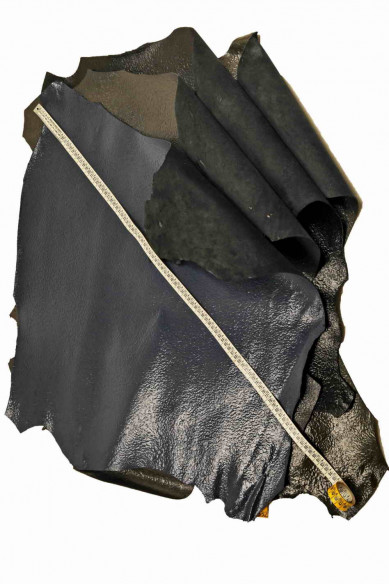 GENUINE LEATHER hide goatskin green/grey/blue/black goat stiff patent textured wood print engraved italian skins
