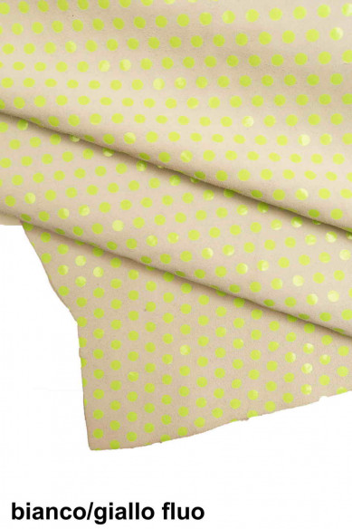 Genuine leather hide calfskin SUEDE cowhide white/brown/blue/black/pink/yellow textured polka dots cow print soft