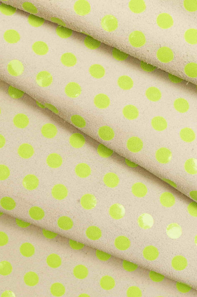 Genuine leather hide calfskin SUEDE cowhide white/brown/blue/black/pink/yellow textured polka dots cow print soft