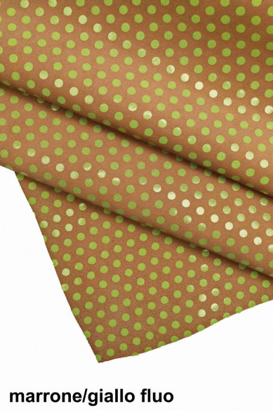 Genuine leather hide calfskin SUEDE cowhide white/brown/blue/black/pink/yellow textured polka dots cow print soft