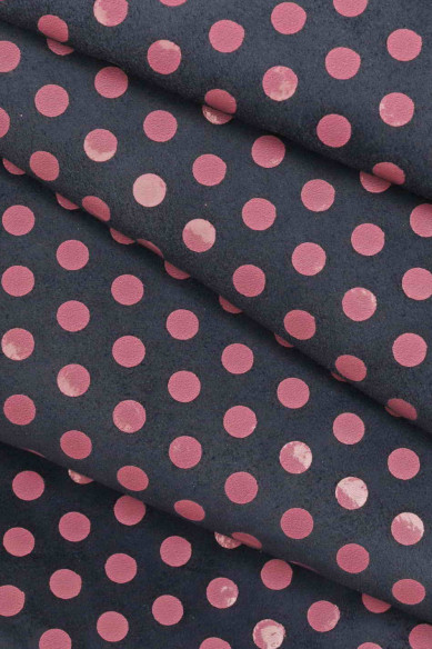 Pelle italiana, vitello SCAMOSCIATO con stampa POIS, luminoso, morbido, look sportivo, in 3 combinazioni di colori