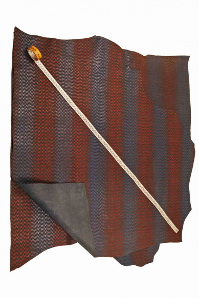 GENUINE leather hide CALFSKIN red/blue/black textured cowhide geometric square embossed calf optical cow italian skin