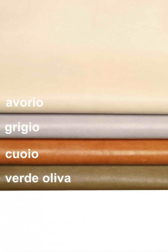 Green tan grey GOATSKIN MILLED pebble...