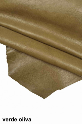 Green tan grey GOATSKIN MILLED pebble...