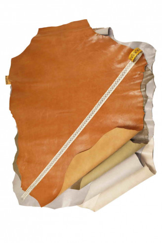 Green tan grey GOATSKIN MILLED pebble...