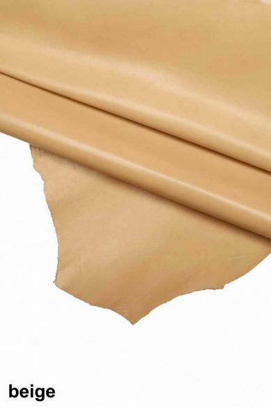 Beige light blue YELLOW GOATSKIN smooth stiff goat leather skin genuine italian hides