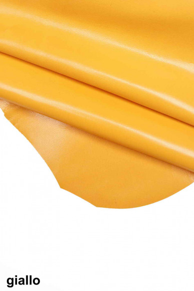 Beige light blue YELLOW GOATSKIN smooth stiff goat leather skin genuine italian hides