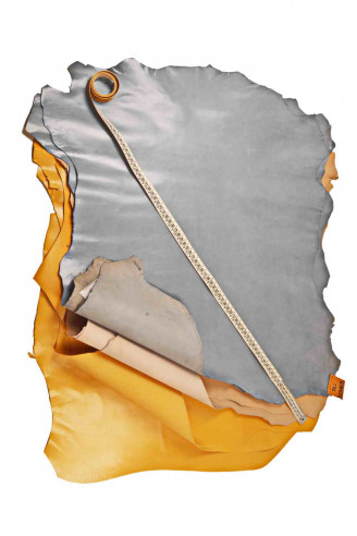 Beige light blue YELLOW GOATSKIN...