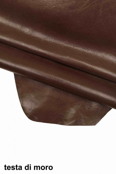 Brown purple green GOATSKIN WRINKLED pebble grain print grainy goat skin shiny soft genuine italian hides