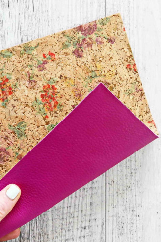 CORK on leather sheets backed natural...