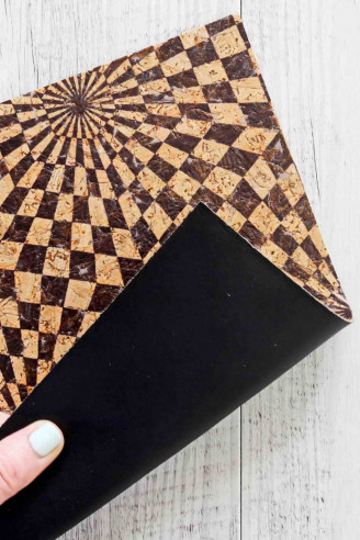 CORK on leather sheets backed natural...