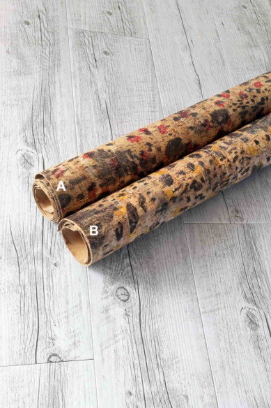 Fogli di SUGHERO naturale, made in Italy, noto come pelle vegana, stampa animalier, disponibile in 2 colori