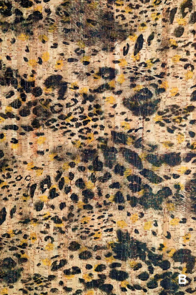 Fogli di SUGHERO naturale, made in Italy, noto come pelle vegana, stampa animalier, disponibile in 2 colori