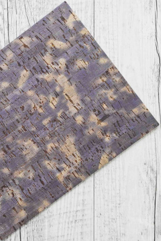 CORK sheets - pieces , made in Italy, dark blue abstract print  4 x 6" / 8 x 10" / 12 x 12"