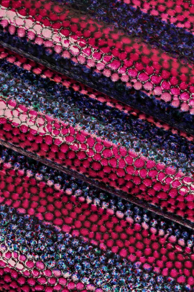 Violet/blue/green/yellow/red PATENT leather cow hide lacquer CALFSKIN crocodile print calf shiny striped stiff cowhide