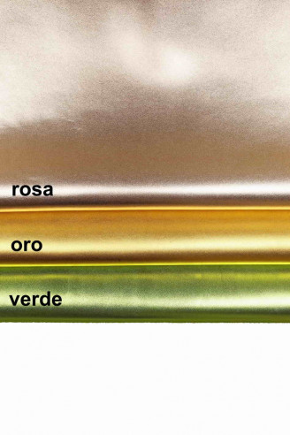 Gold green pink METALLIC GOATSKIN smooth shiny goat leather hide genuine italian skins for crafting
