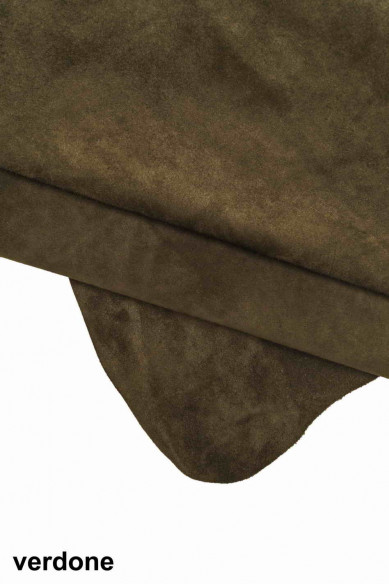 Burgundy green BROWN SUEDE leather skin soft distressed antiqued genuine italian hides for crafting