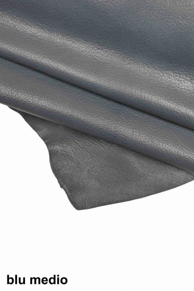 Blue orange green GREY GOATSKIN pebble grain print textured goat grainy shiny distressed skin genuine italian hides for crafting