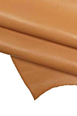 Genuine leather hide SAND CALFSKIN pebble grain print cowhide grainy calf shiny distressed soft italian skin for crafting