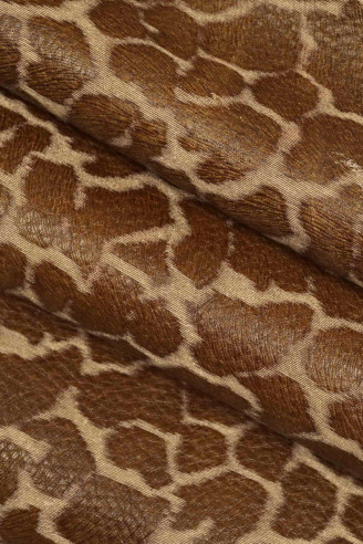 Brown beige CALFSKIN PEBBLE grain...