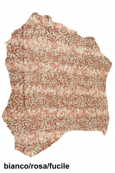 White pink purple GOATSKIN PYTHON snake textured goat engraved scales print light foil very soft genuine italian skins