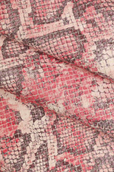 White pink purple GOATSKIN PYTHON snake textured goat engraved scales print light foil very soft genuine italian skins