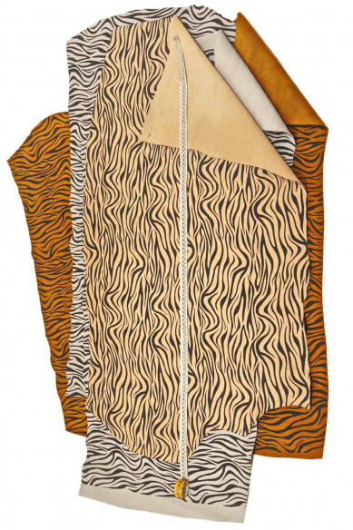 PELLE SCAMOSCIATA morbida - vitello con stampa zebra color nero - pellame sportivo