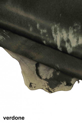 HAIR ON leather hide coral burgundy...