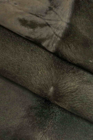 HAIR ON leather hide coral burgundy...