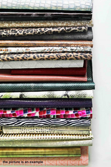 PRINTED Leather Pieces Random Assortment - medium size - mix of colors, patterns -1 lbs - 1,7 lbs - 2 lbs - 4 lbs