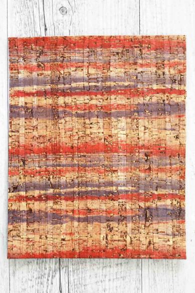 Fogli di SUGHERO naturale con stampa a righe magenta e blu 15 x 12 /  25 x 20 / 30 x 30 cm