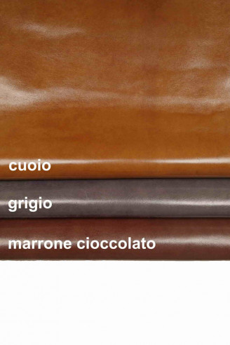 Genuine leather hide VEGETABLE GOATSKIN oil tanned nappa goat grey tan brown shiny soft distressed italian skin