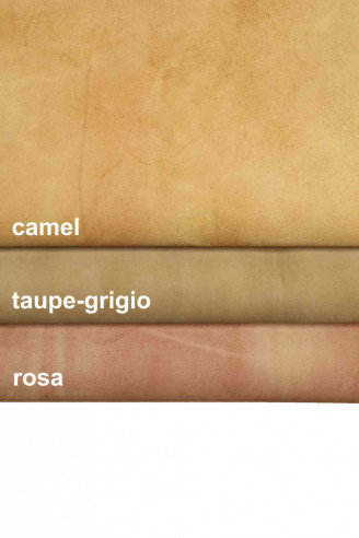 Genuine leather hide SUEDE KANGAROO grey camel pink soft antiqued distressed italian skin