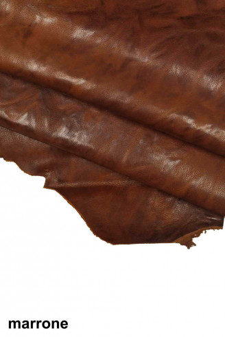 BROWN GENUINE wrinkled sheepskin...