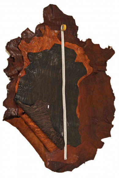 PELLE concia VEGETALE  - Pellami stropicciati tono marrone, pellame nappa montone lavata vintage  sportivo