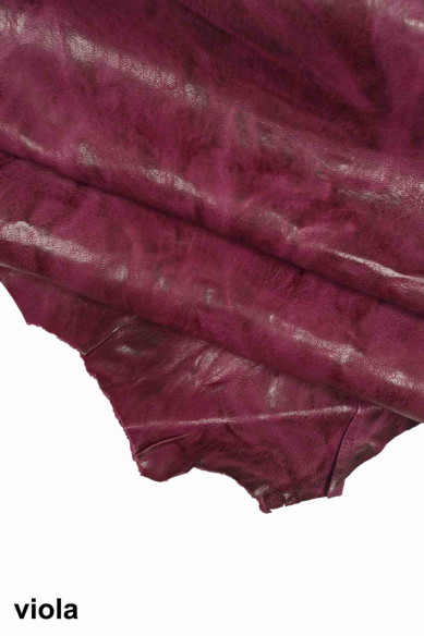 Genuine leather hide vegetable WASHED NAPPA sheepskin purple lilac green wrinkled sheep soft distressed italian skin