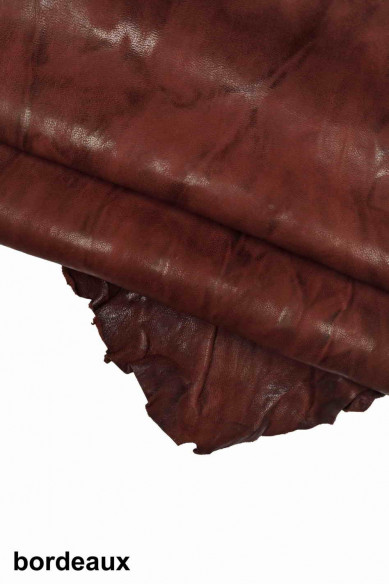 Genuine leather hide vegetable WASHED NAPPA sheepskin pink burgundy blue wrinkled sheep soft distressed italian skin